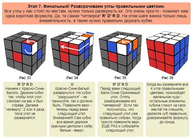 Как собрать кубик рубика 3х3 для начинающих инструкция схема пошаговая